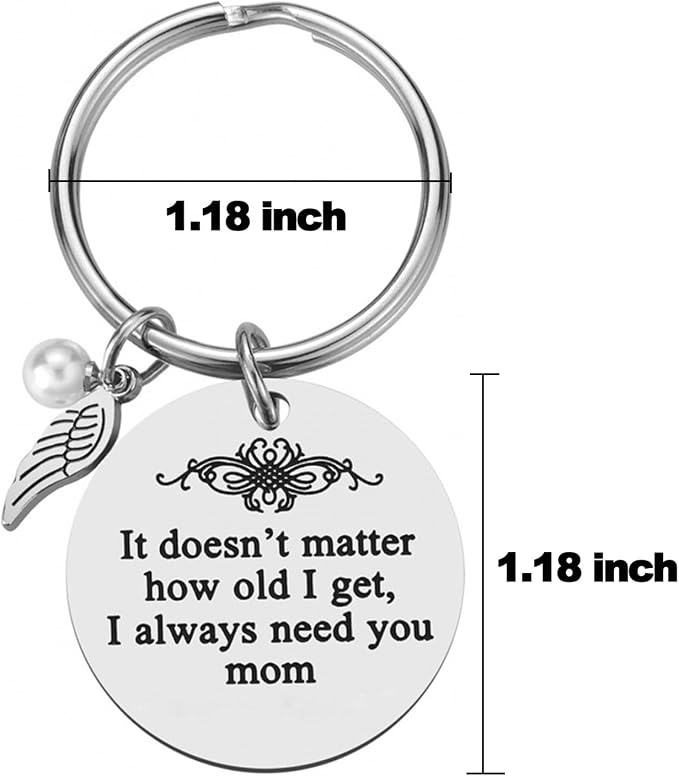 Personalized "I Always Need You, Mom" Stainless Steel Keychain