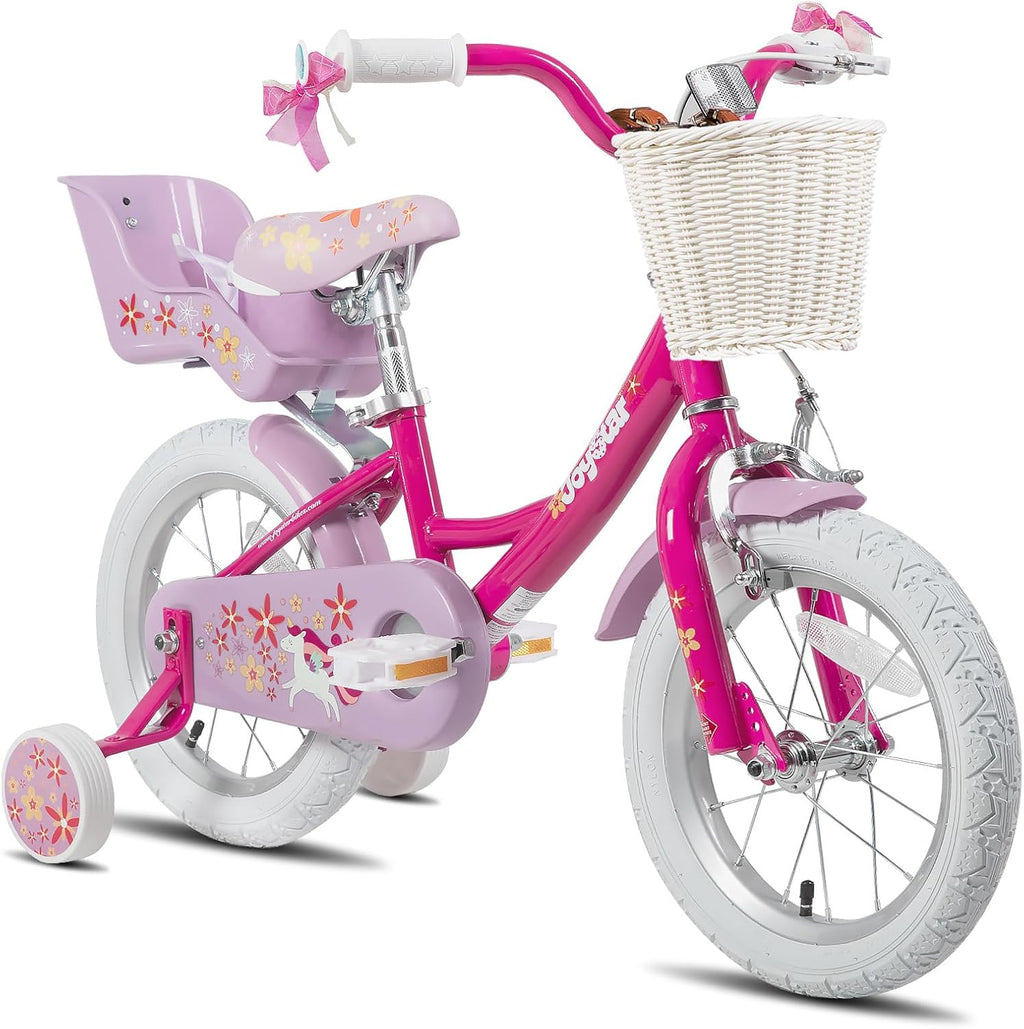 JOYSTAR Unicorn Girls Kids Bike with Training Wheels