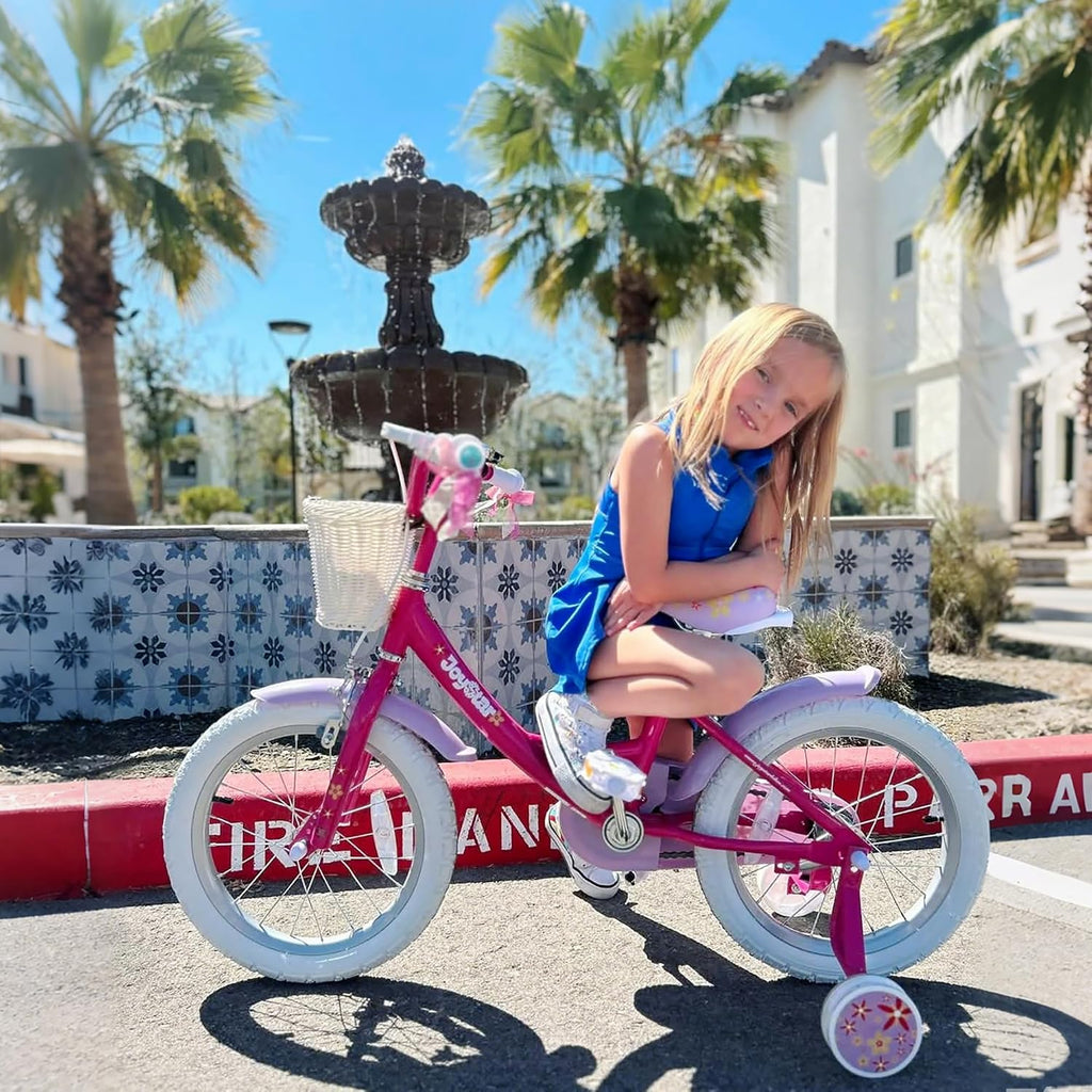JOYSTAR Unicorn Girls Kids Bike with Training Wheels